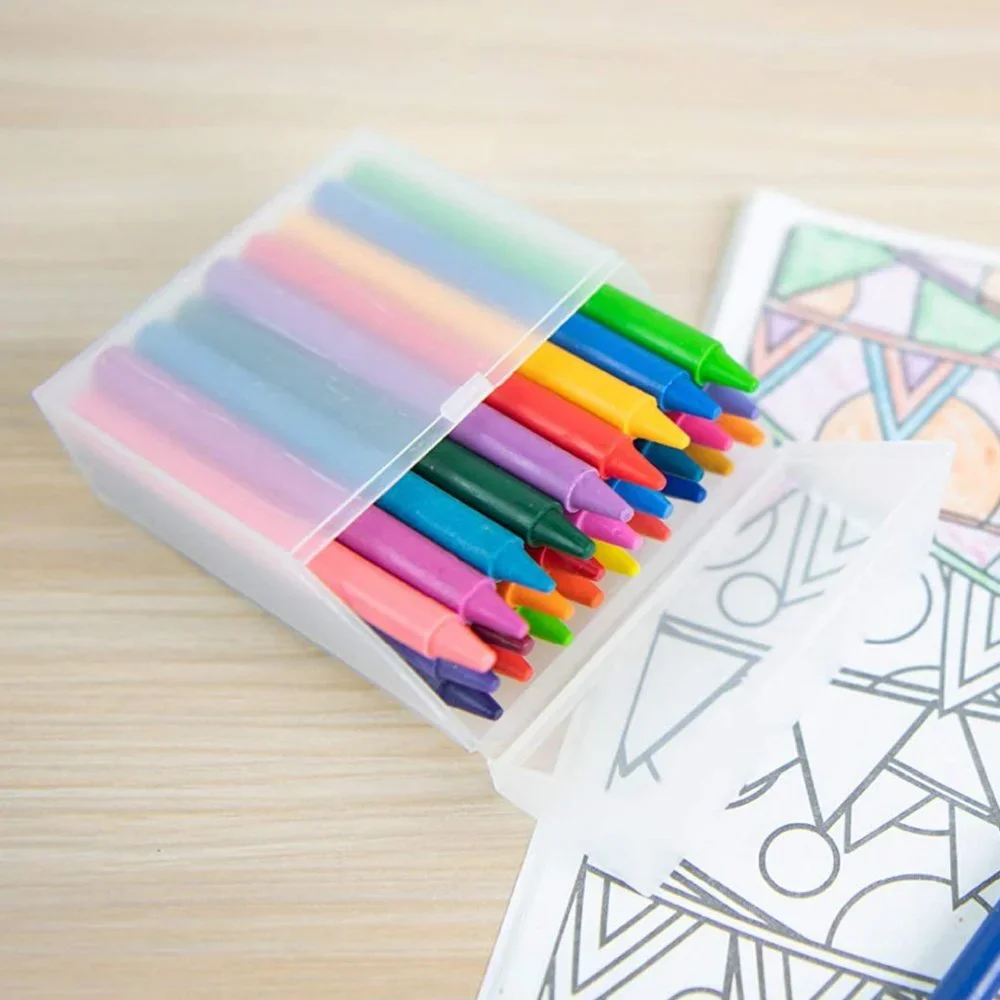 Crayon Boxes with Hinged Lids & Snap Closure, Three (3) Boxes